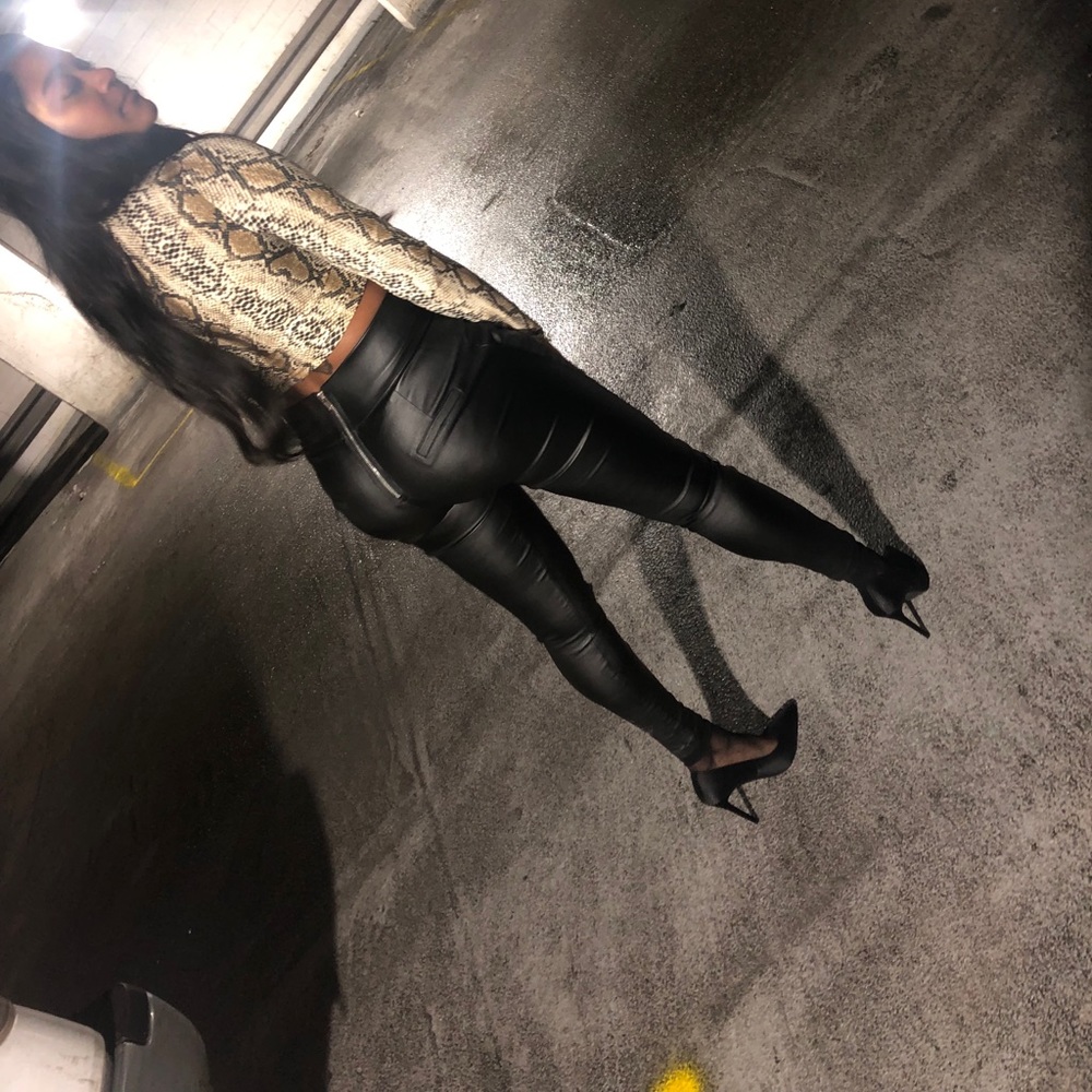 Leather High waisted leggings